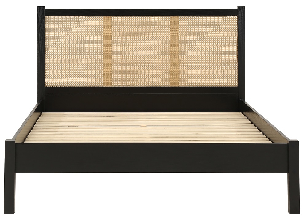Product photograph of Croxley Black Rattan Bed - Sizes Available from Choice Furniture Superstore.